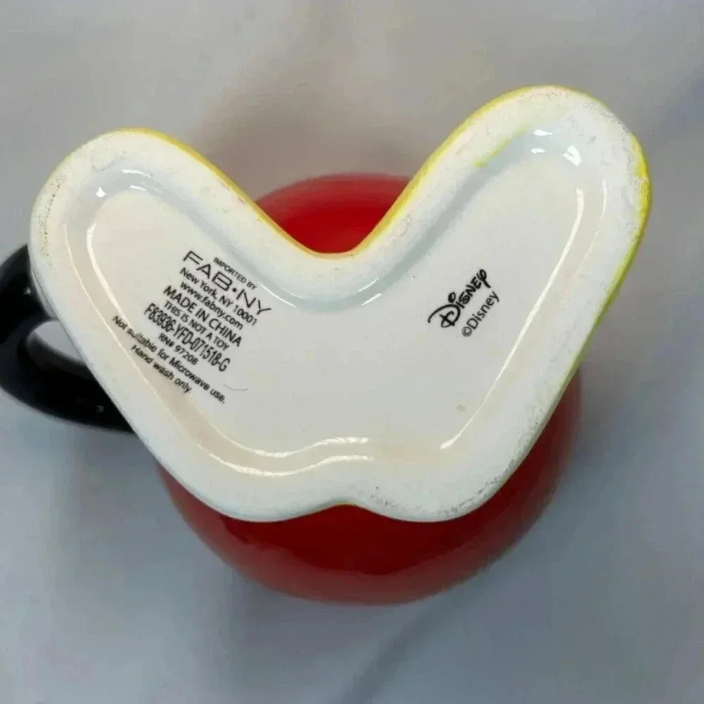 Disney Mickey Mouse Mug Red Molded Pants Coffee Tea Drinking - Picture 5 of 5
